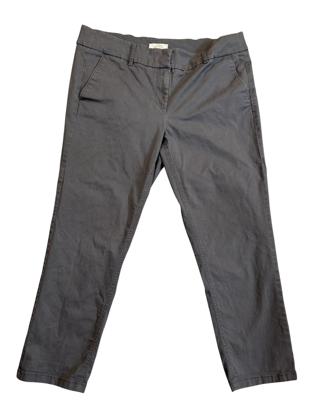 LOFT Chinos, Marisa Straight, 14, Ankle, Short, 26L 36x26, Dark Gray